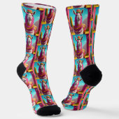 Dressed Llama Pattern Socken (Gewinkelt)