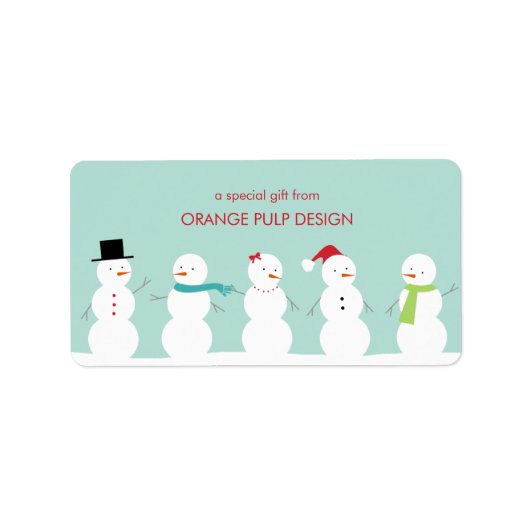 Dressed Snowman Holiday Geschenk Tag/Gefallen Aufk Adressaufkleber (Vorne)