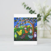 Dressed up Chicks n Peeps Fun Whimsical Postkarte (Stehend Vorderseite)