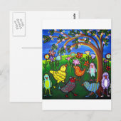 Dressed up Chicks n Peeps Fun Whimsical Postkarte (Vorne/Hinten)