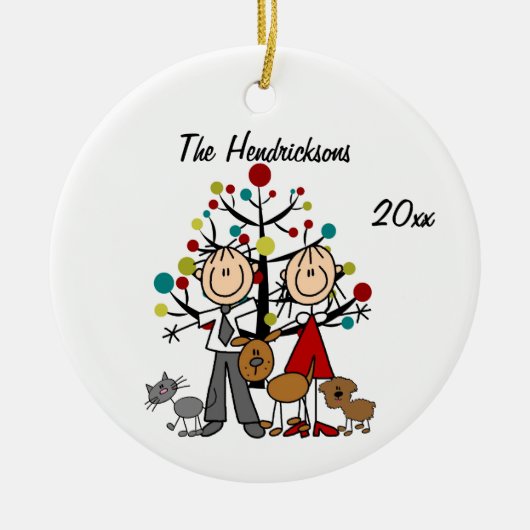 Dressed up Couple, Two Hunde, Cat Ornament (Vorne)