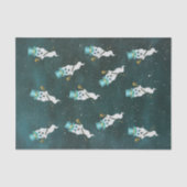 Dressed up Ghosts Floating in Night Sky Top Hats Seidenpapier (Vorderseite)