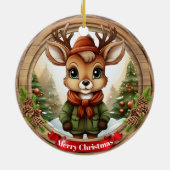 Dressed Whimsical Reindeer Fun Holiday Season 🦌🎄 Keramik Ornament (Hinten)