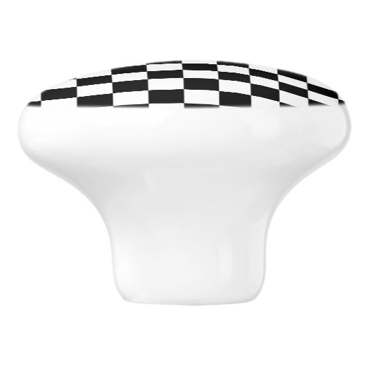 Dresser für schwarz-weiß karierte Plätze Keramikknauf (Seitenansicht)