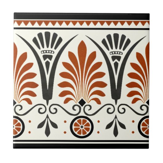 Dresser Minton Palmette Tile Repro Dokumentenfarbe Fliese (Vorderseite)