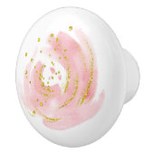 Dresserzieher Pull Rosa Rose Bude Keramikknauf (Rechts)