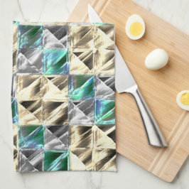 Dressianische Minze, beige- und silberne Fliesen o Geschirrtuch