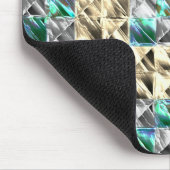 Dressianische Minze, beige- und silberne Fliesen o Mousepad (Ecke)