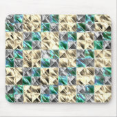 Dressianische Minze, beige- und silberne Fliesen o Mousepad (Vorne)