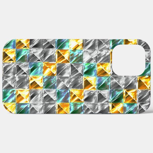 Dressianische Minze, goldene und silberne Fliesen Case-Mate iPhone Hülle (Rückseite (Horizontal))