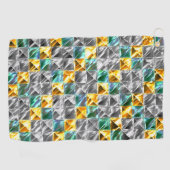 Dressianische Minze, goldene und silberne Fliesen  Golfhandtuch (Horizontal)