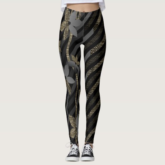Dressie und Lässige Blume Diagonal Leggings (Vorderseite)