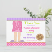 Dressing Gown Pajamas and Pancakes Party Dankeskarte (Stehend Vorderseite)