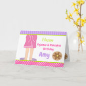 Dressing Gown Pajamas and Pancakes Party Karte (Gelbe Blume)