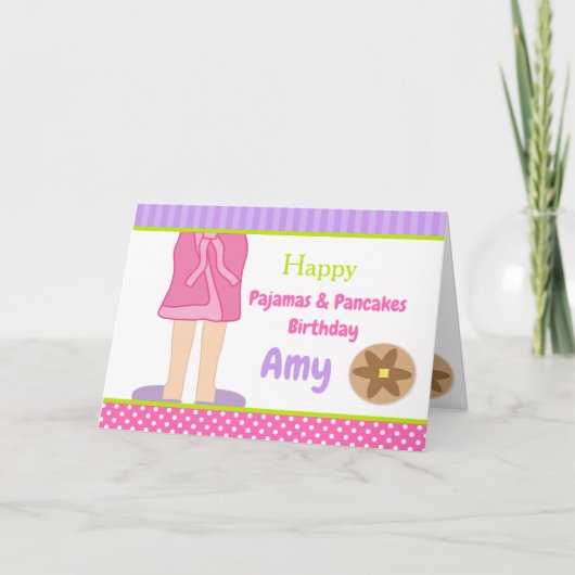 Dressing Gown Pajamas and Pancakes Party Karte (Vorderseite)