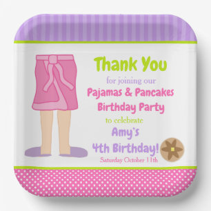 Dressing Gown Pajamas and Pancakes Party Pappteller