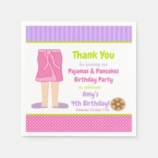 Dressing Gown Pajamas and Pancakes Party Serviette (Vorderseite)