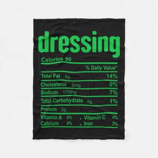 Dressing Nutrition Facts Family Matching Christmas Fleecedecke (Vorderseite)