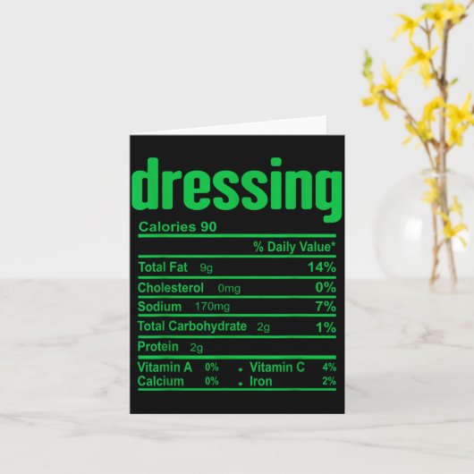 Dressing Nutrition Facts Family Matching Christmas Karte (Gelbe Blume)