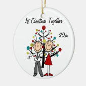 Dressing paarbestickt und Personalisiert Keramik Ornament (Links)