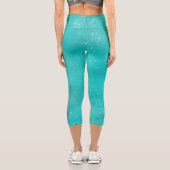 Dressisch Türkisfarbene Imitate Glitzer und Sparko Capri Leggings (Rückseite)
