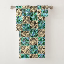 Dressischer Minzgrün bis beige Fliesen oder farbig Badhandtuch Set