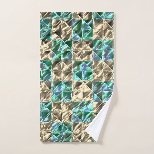Dressischer Minzgrün bis beige Fliesen oder farbig Badhandtuch Set (Handtuch)