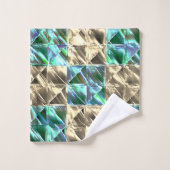 Dressischer Minzgrün bis beige Fliesen oder farbig Badhandtuch Set (Waschlappen)