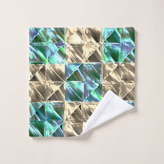 Dressischer Minzgrün bis beige Fliesen oder farbig Badhandtuch Set (Waschlappen)