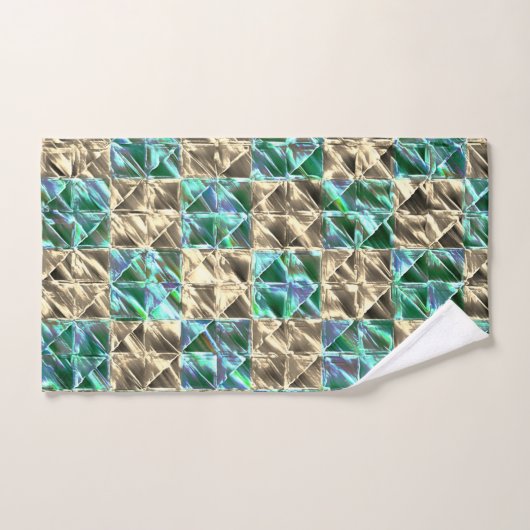Dressischer Minzgrün bis beige Fliesen oder farbig Badhandtuch Set (Handtuch)
