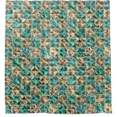 Dressischer Minzgrün bis beige Fliesen oder farbig Duschvorhang (Vorderseite)