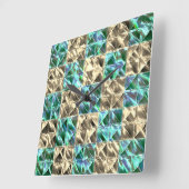 Dressischer Minzgrün bis beige Fliesen oder farbig Quadratische Wanduhr (Winkel)