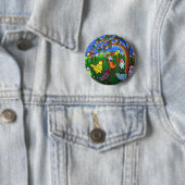 Dressive Hühner in Pieps Spaß Whimsisch Button (Beispiel)