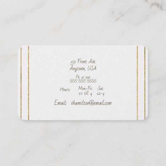 Dressmaker Bridal Gowns Grad Gowns Business Card Visitenkarte (Rückseite)