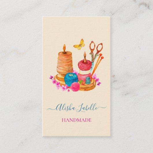 Dressmaker Handmade Seamstress Nähte Visitenkarte (Vorderseite)