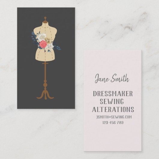 Dressmaker, Nähen, Veränderungen beruflich Visitenkarte (Vorne/Hinten)