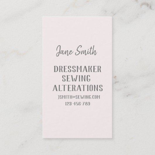 Dressmaker, Nähen, Veränderungen beruflich Visitenkarte (Rückseite)
