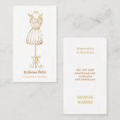 Dressmaker Seamstress Gold Glitzer Mannequin Busin Visitenkarte (Vorne/Hinten)