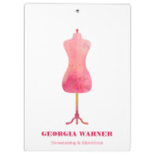 Dressmaker Seamstress Schneider Bekleidung Mannequ Klemmbrett (Rückseite)