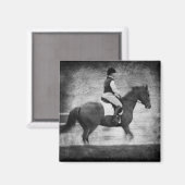 Dressur in Schwarz und Weiß Magnet (Vorderseite/Rückseite)