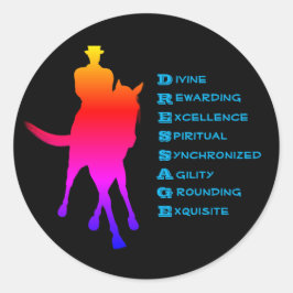 Dressur ist Rainbow Runder Aufkleber