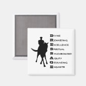Dressur ist Silhouette für Pferde und Reiter Magnet (Vorderseite/Rückseite)