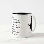 Dressur ist Silhouette für Pferde und Reiter Zweifarbige Tasse (VorderseiteRechts)