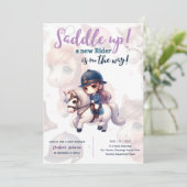 Dressur Rider Baby Girl Duwer Reiter unterwegs Einladung (Stehend Vorderseite)