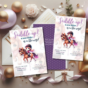 Dressur Rider Baby Girl Duwer Reiter unterwegs Einladung