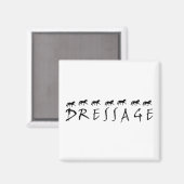 Dressur (Text und Pferde) Magnet (Vorderseite/Rückseite)