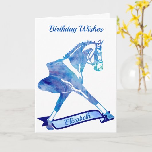 Dressurpferd im Stil Karte (Gelbe Blume)