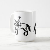 Dressurpferd im Trab Kaffeetasse (Vorderseite Links)