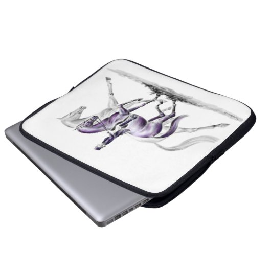 Dressurpferd in Trot Piaffe Laptopschutzhülle (Vorne Knopf)
