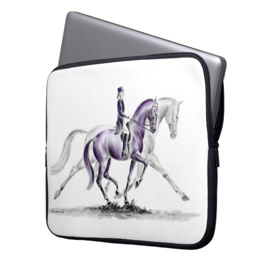 Dressurpferd in Trot Piaffe Laptopschutzhülle (Vorderseite Links)